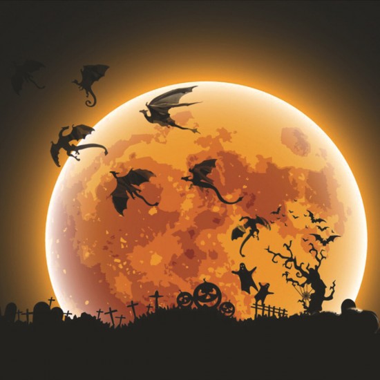 Halloween Spooky 3D Pterosaur Wall Glass Window Wall Sticker Party Decoration 7pcs