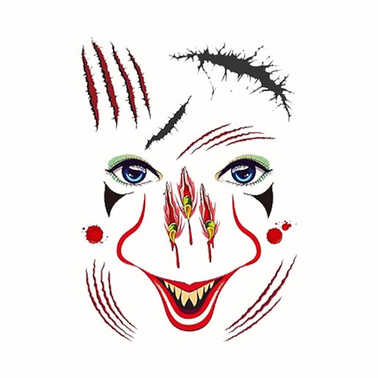 Halloween Tattoo Stickers Scary Halloween Temporary Face Tattoos Terror Wall Sticker Halloween Festival Descoration