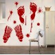 Halloween Wall Sticker Bloody Handprint Footprints Floor Clings Horror Decal Halloween Glass Window Sticker Decaration