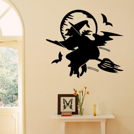 FX3017 Halloween Sticker Cartoon Sticker Witch Pattern Removable Wall Stickers