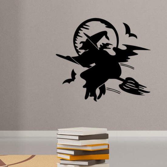 FX3017 Halloween Sticker Cartoon Sticker Witch Pattern Removable Wall Stickers