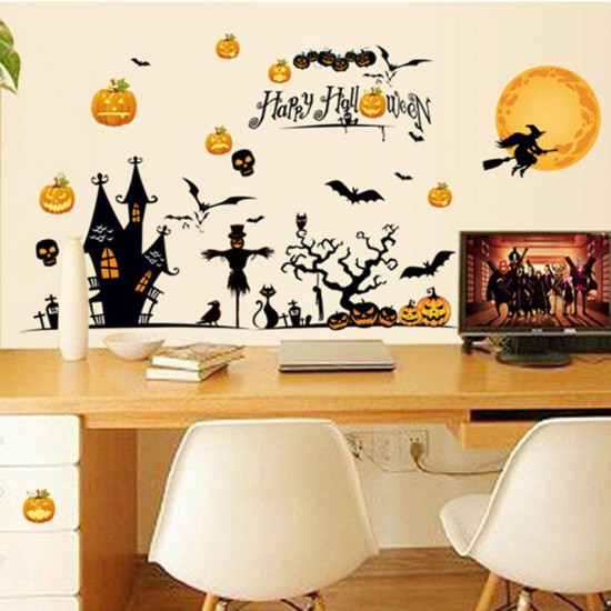 MJ8006 Halloween Sticker Cartoon Sticker Removable Wall Sticker For Halloween Decoration Room Decoration