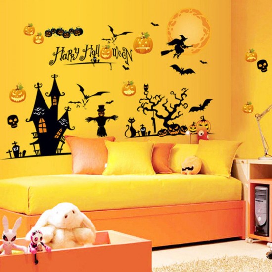 MJ8006 Halloween Sticker Cartoon Sticker Removable Wall Sticker For Halloween Decoration Room Decoration