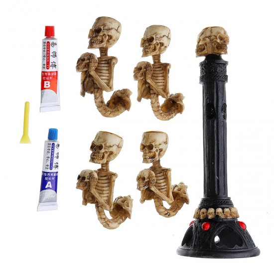 Resin Craft Statues Skull Candlestick Creative Figurines Sculpture Decorations