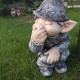 Resin Funny Naughty Garden Gnome for Lawn Indoor or Outdoor Decorations