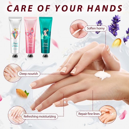 Hand Cream Gift Set 9 Pcs Travel Size Hand Lotion 30ml with Lip Balm Hand Cream for Dry Cracked Hands, Deeply Moisturizing Hand