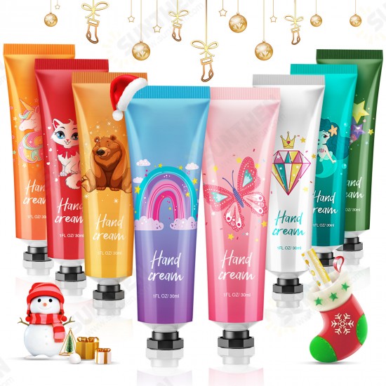 Hand Cream Gift Set 9 Pcs Travel Size Hand Lotion 30ml with Lip Balm Hand Cream for Dry Cracked Hands, Deeply Moisturizing Hand