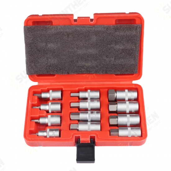 12pcs Various Specifications Chisel Tool Steel Multifunctionl Ratchet Wrench Socket