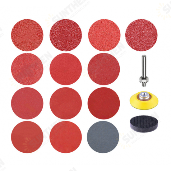 133pcs 2 Inch Sandpaper Pads Set 60/80/100/120/240 Grit Sander Disc Abrasive with Sticky Disk Cushion Pad Fit Polishing Tools