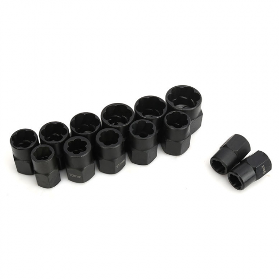 13pcs Impact Damaged Bolt Nut Remover Extractor Socket Tool Set Bolt Nut Screw Removal Socket Wrench