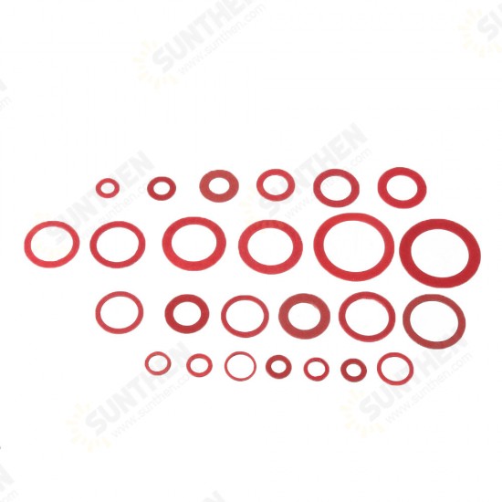 150/600pcs Steel Sealing Washer Assortment Red Flat Ring Washer Gaskets Fitting Gasket