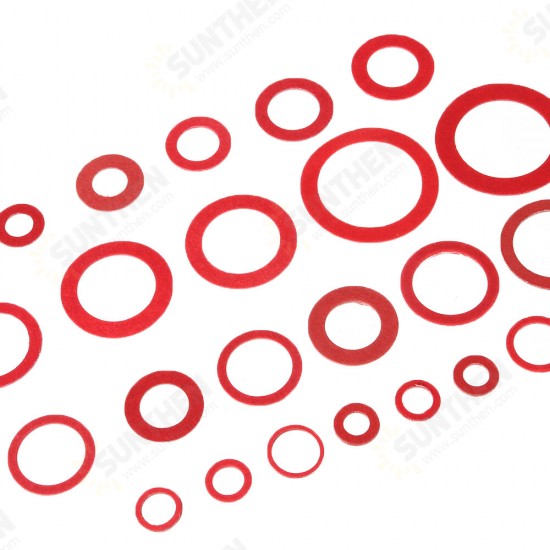 150/600pcs Steel Sealing Washer Assortment Red Flat Ring Washer Gaskets Fitting Gasket