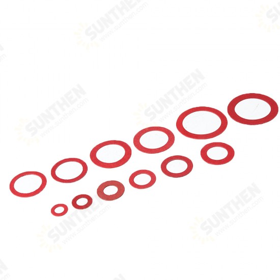 150/600pcs Steel Sealing Washer Assortment Red Flat Ring Washer Gaskets Fitting Gasket