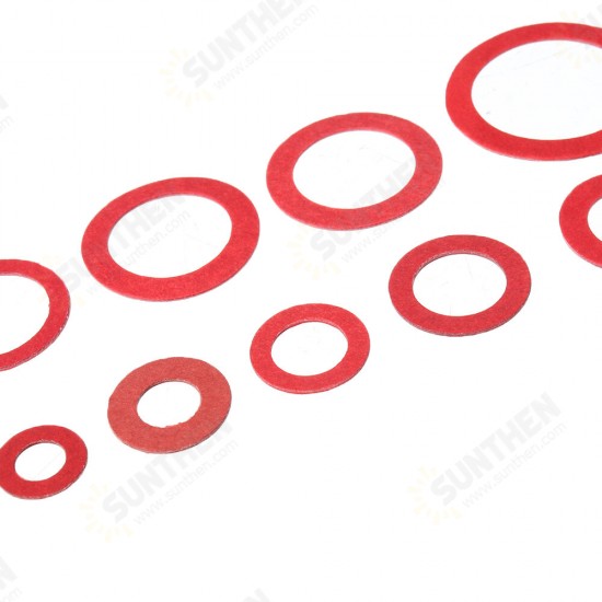 150/600pcs Steel Sealing Washer Assortment Red Flat Ring Washer Gaskets Fitting Gasket