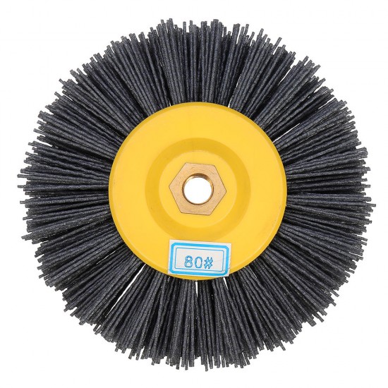 150x40mm M14 Nylon Wire Drawing Wheel Brush 80/120/180/320 Grit Drum Burnishing Polishing Wheel