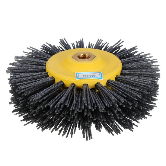 150x40mm M14 Nylon Wire Drawing Wheel Brush 80/120/180/320 Grit Drum Burnishing Polishing Wheel