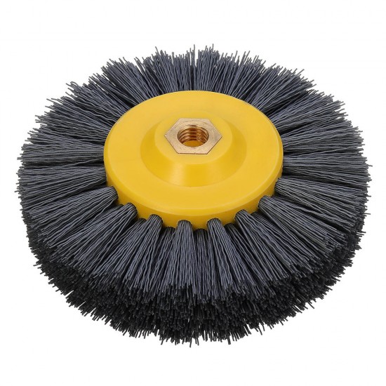 150x40mm M14 Nylon Wire Drawing Wheel Brush 80/120/180/320 Grit Drum Burnishing Polishing Wheel