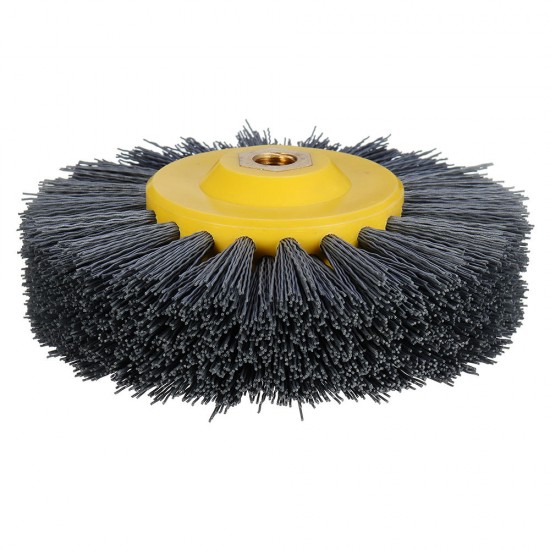 150x40mm M14 Nylon Wire Drawing Wheel Brush 80/120/180/320 Grit Drum Burnishing Polishing Wheel