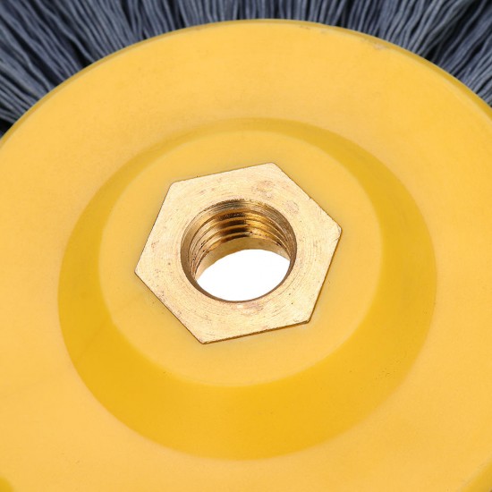 150x40mm M14 Nylon Wire Drawing Wheel Brush 80/120/180/320 Grit Drum Burnishing Polishing Wheel