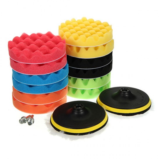 16pcs 6 Inch Polishing Buffing Pads Set Sponge Foam Waxing Pad Set