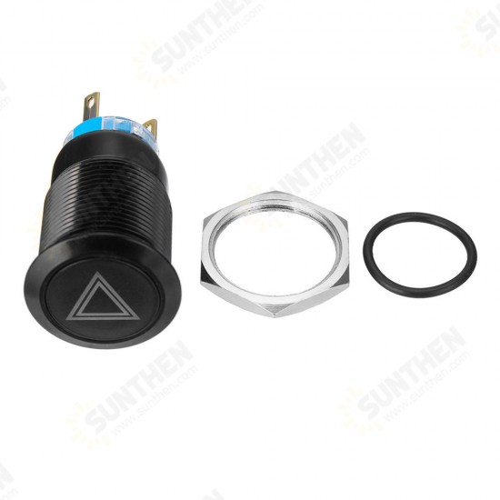 19mm 12V LED Push Button On Off Hazard Warning Signal Light Switch For Car Lorry Boat