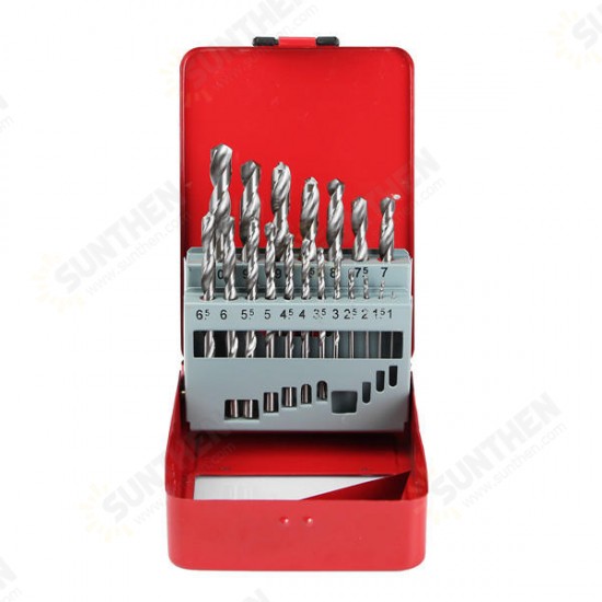 19pcs HSS 1-10mm Twist Drill Bits Set High Speed Steel Straight Shank Twist Drill Bit