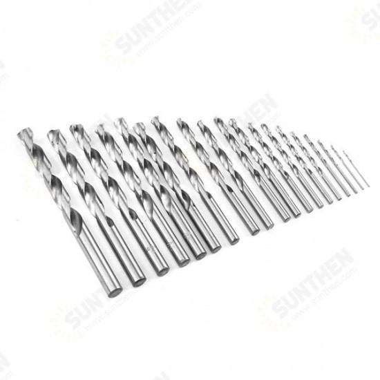 19pcs HSS 1-10mm Twist Drill Bits Set High Speed Steel Straight Shank Twist Drill Bit