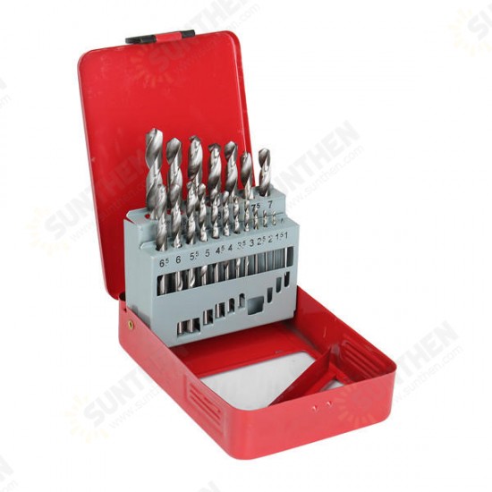 19pcs HSS 1-10mm Twist Drill Bits Set High Speed Steel Straight Shank Twist Drill Bit