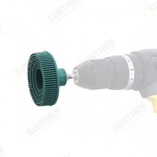 2 or 3 Inch Rubber Tapered Bristle Disc Drill Brush Attachment Deburring Disc Brush