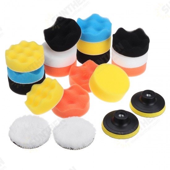 22pcs 3 Inch Polishing Disc Sponge Plishing Pad Wheel Buffing Pad