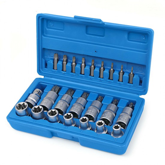 23pcs 1/2 Inch Socket Set Socket Screwdriver Bits Torx Socket Wrench Adapter Car Repair Automotive Repair Tool