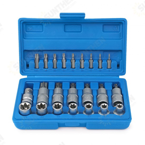 23pcs 1/2 Inch Socket Set Socket Screwdriver Bits Torx Socket Wrench Adapter Car Repair Automotive Repair Tool