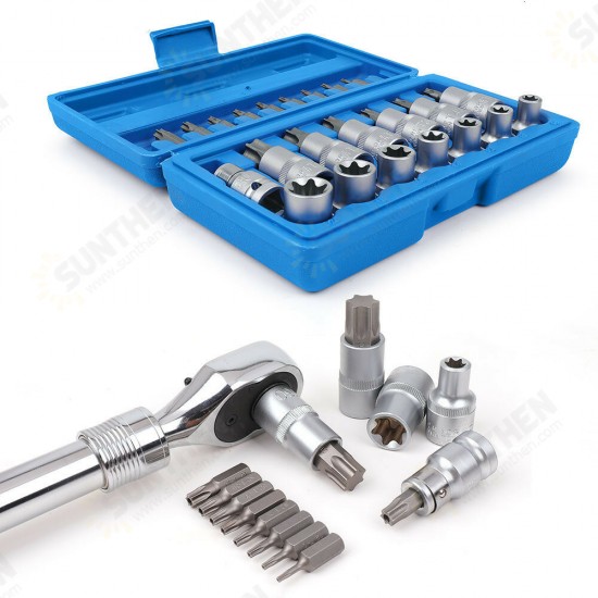 23pcs 1/2 Inch Socket Set Socket Screwdriver Bits Torx Socket Wrench Adapter Car Repair Automotive Repair Tool