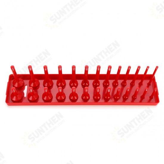 26 Slot 3/8 Inch SAE Socket Rack Storage Rail Tray Holder Shelf Organizer Stand Machinery Parts