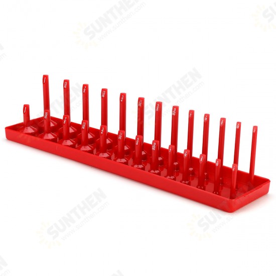 26 Slot 3/8 Inch SAE Socket Rack Storage Rail Tray Holder Shelf Organizer Stand Machinery Parts