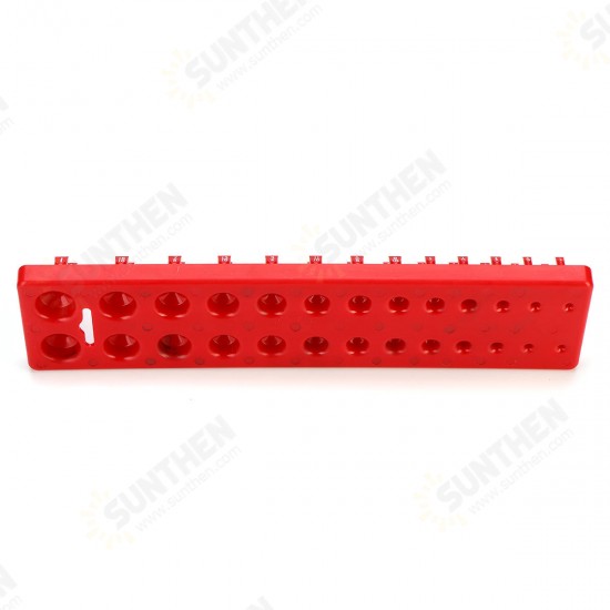 26 Slot 3/8 Inch SAE Socket Rack Storage Rail Tray Holder Shelf Organizer Stand Machinery Parts