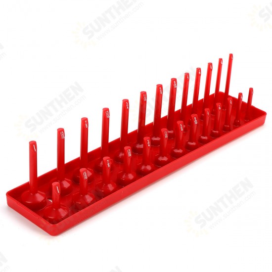 26 Slot 3/8 Inch SAE Socket Rack Storage Rail Tray Holder Shelf Organizer Stand Machinery Parts