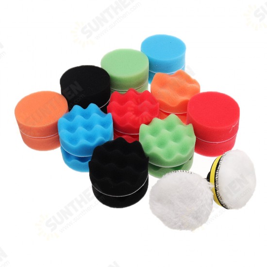 26Pcs Car Polishing Sponge Pad Set Waxing Clean Polish Buffer Drill Wheel for Car Polisher Removes Scratches Tools