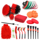 27pcs Car Wash Tools Set with Car Wash Cleaning Brush Car Wipes Tire Cleaning Brush Car Wash Brush Electric Drill Brush