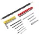 28pcs Drill Bits Set Including 18pcs Screwdriver Bit 9pcs Screw Extractor 1pc Shaft Drill