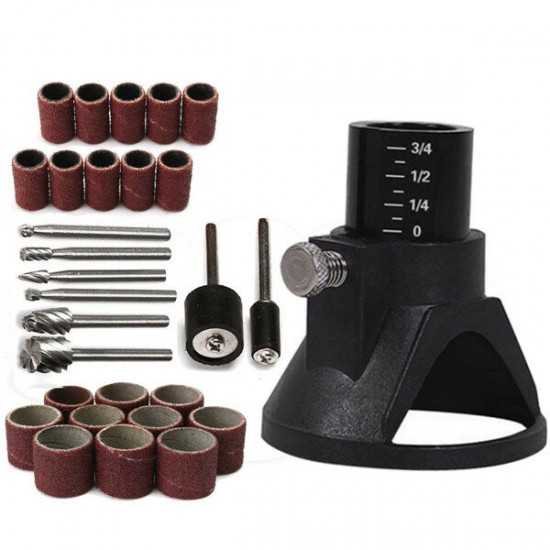 29pcs Drill Carving Positioner Locator with Sanding Bands and Rotary Burr for Rotary Tool