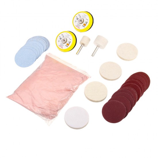 39pcs Glass Polishing Kit Cleaning Tools M6 Thread Sanding Pad