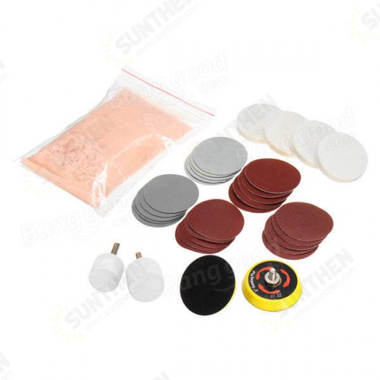 39pcs Glass Polishing Kit Scratch Remover Powder with Sanding Disc and Polishing Wheel