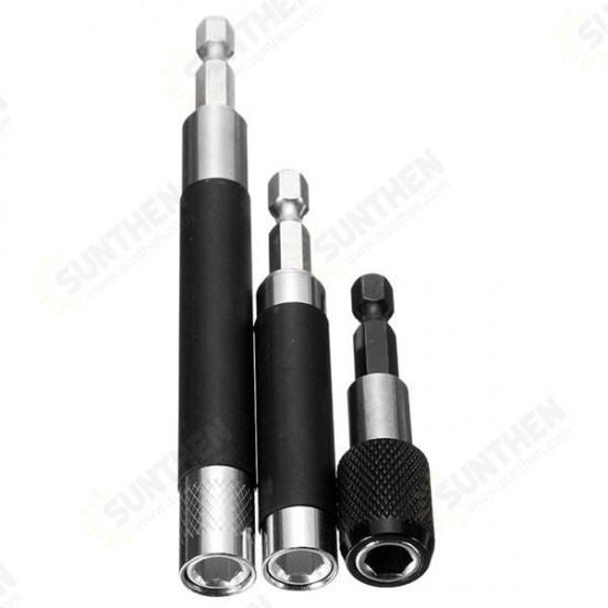 3pcs 1/4 Inch Hex Magnetic 80/120mm Screwdriver Bit Holder and 60mm Socket Extension Bar