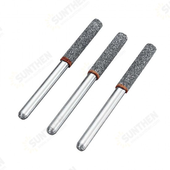 3pcs Grinding Head Stone Set Diamond Chainsaw Sharpener Burr File Stone Mini Grinder