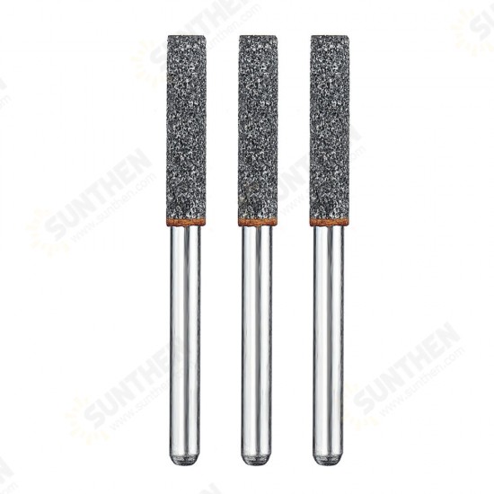 3pcs Grinding Head Stone Set Diamond Chainsaw Sharpener Burr File Stone Mini Grinder