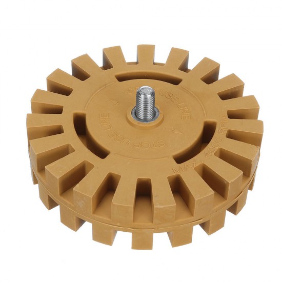 4 Inch Rubber Decal Eraser Caramel Wheel Removal with Power Drill Arbor Drill Adapter