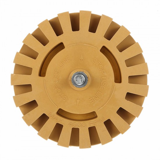 4 Inch Rubber Decal Eraser Caramel Wheel Removal with Power Drill Arbor Drill Adapter