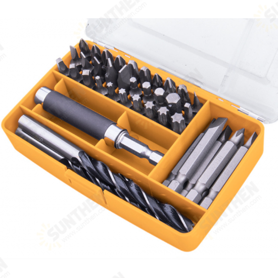 44pcs Wood Masonary Drill Set Chrome Vanadium Steel Screwdriver Bits Power Drilling Tools Repair Hand Tools Kit in Storage Case