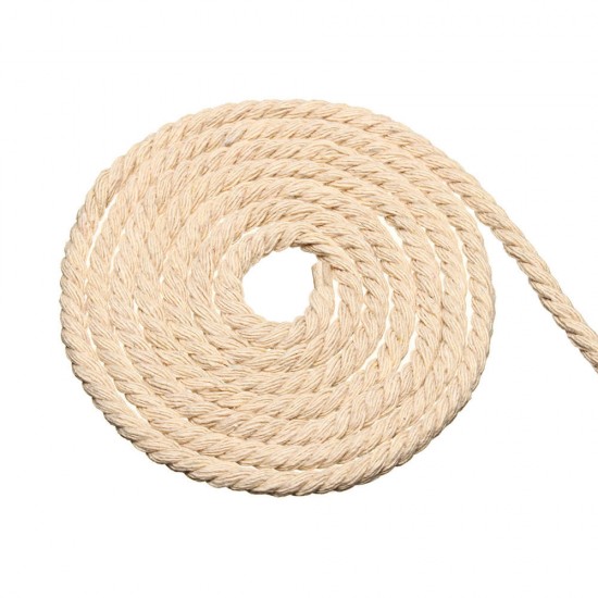 4/5/6mm Macrame Rope Natural Beige Cotton Twisted Cord String DIY Jewelry Bracelet Craft